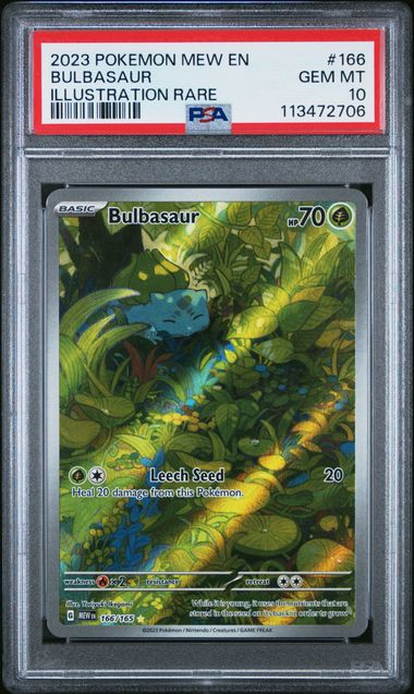2023 POKEMON MEW EN-151 #166 BULBASAUR ILLUSTRATION RARE