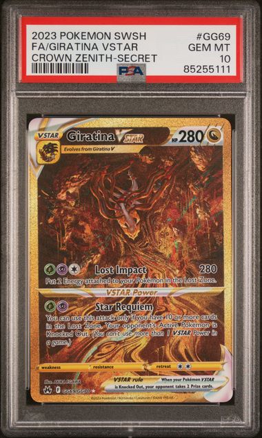 2023 POKEMON SWORD AND SHIELD CROWN ZENITH #GG69 FA/GIRATINA VSTAR CROWN ZENITH-SECRET