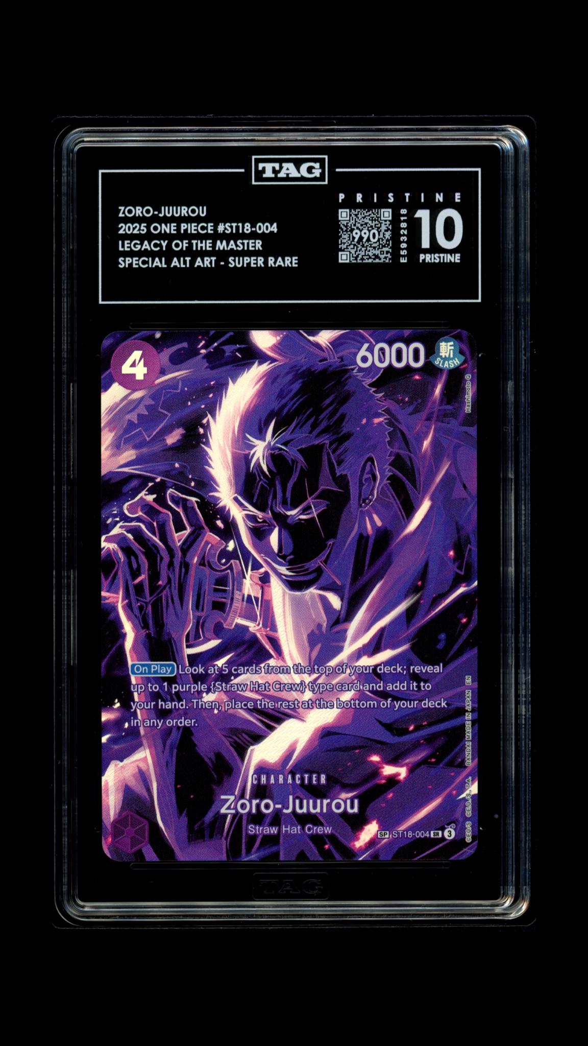 ZORO-JUUROU 2025 ONE PIECE LEGACY OF THE MASTER #ST18-004 SPECIAL ALTERNATE ART SUPER RARE
