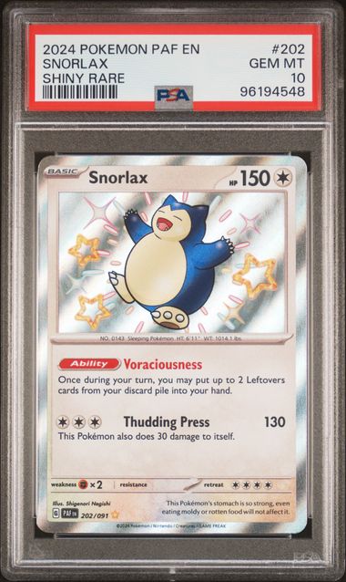 2024 POKEMON PAF EN-PALDEAN FATES #202 SNORLAX SHINY RARE