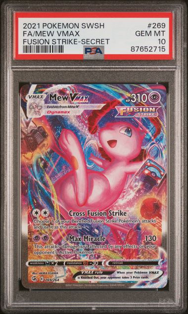 2021 POKEMON SWORD & SHIELD FUSION STRIKE #269 FA/MEW VMAX FUSION STRIKE-SECRET