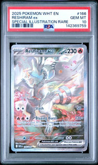 2025 POKEMON WHT EN-WHITE FLARE #166 RESHIRAM ex SPECIAL ILLUSTRATION RARE