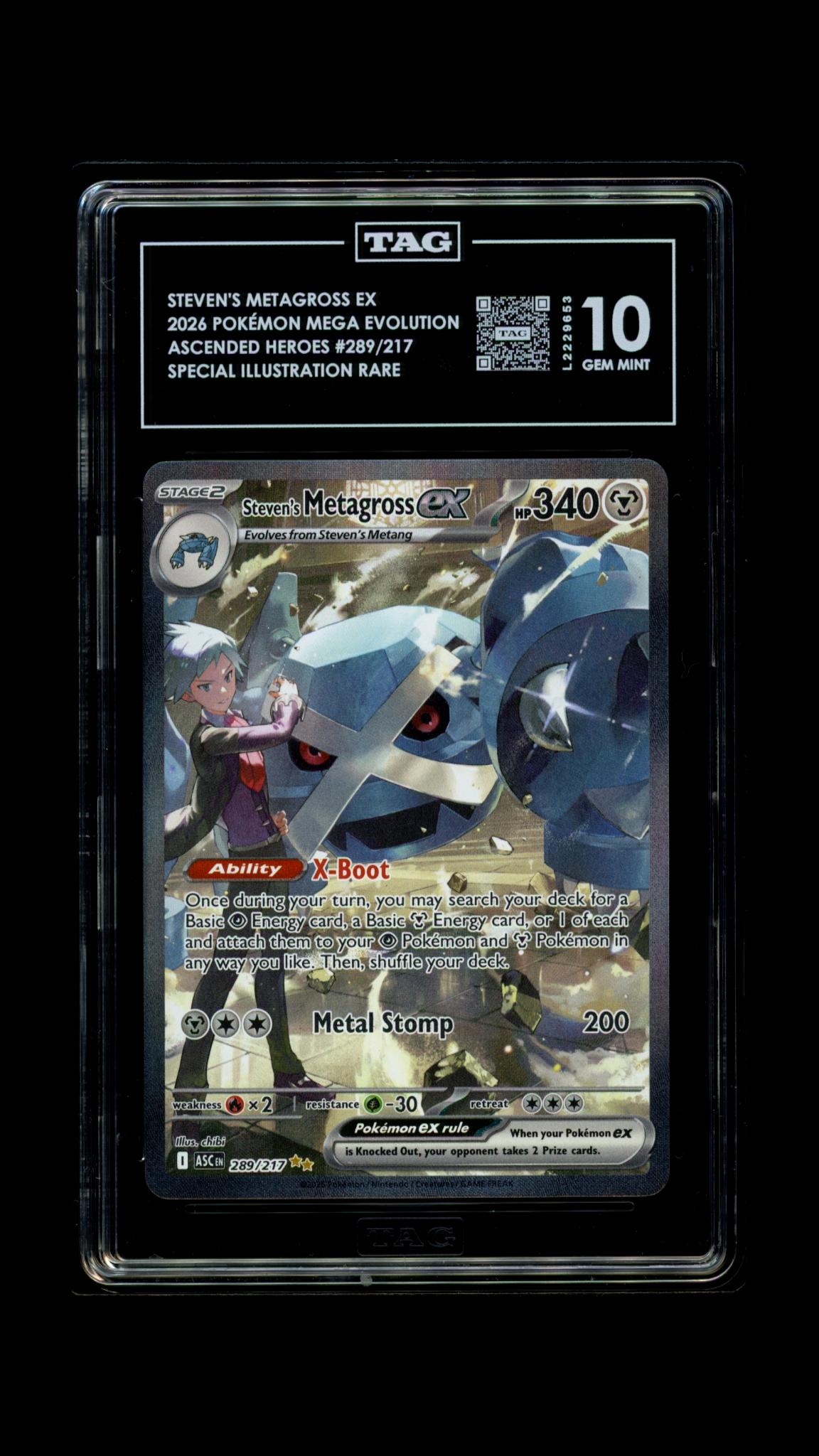 STEVEN'S METAGROSS EX 2026 POKÉMON MEGA EVOLUTION #289/217 ASCENDED HEROES SPECIAL ILLUSTRATION RARE