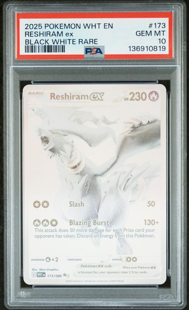 2025 POKEMON WHT EN-WHITE FLARE #173 RESHIRAM ex BLACK WHITE RARE