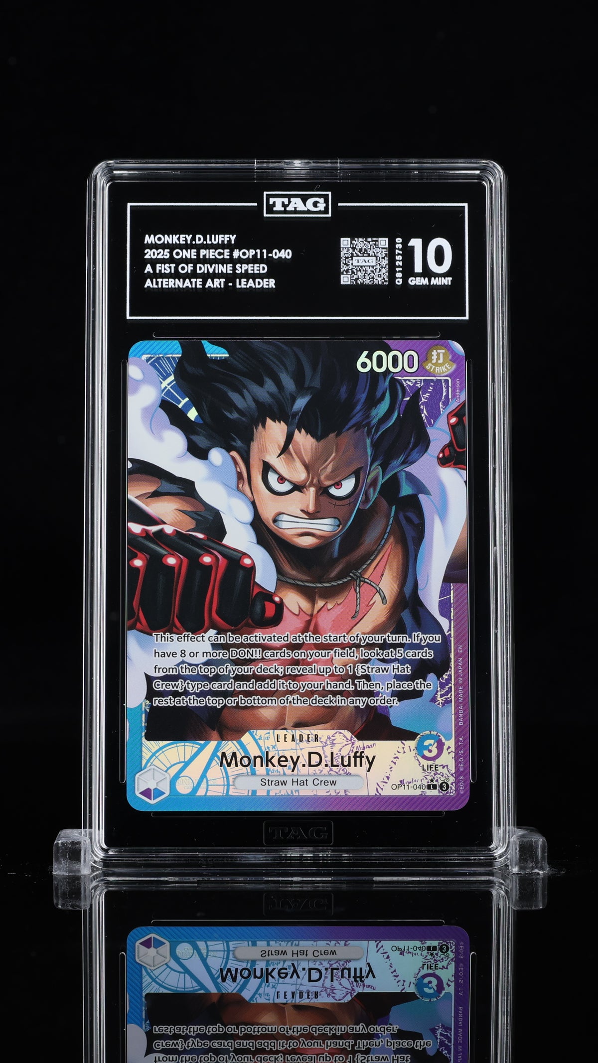 MONKEY.D.LUFFY 2025 ONE PIECE A FIST OF DIVINE SPEED #OP11-040 ALTERNATE ART LEADER