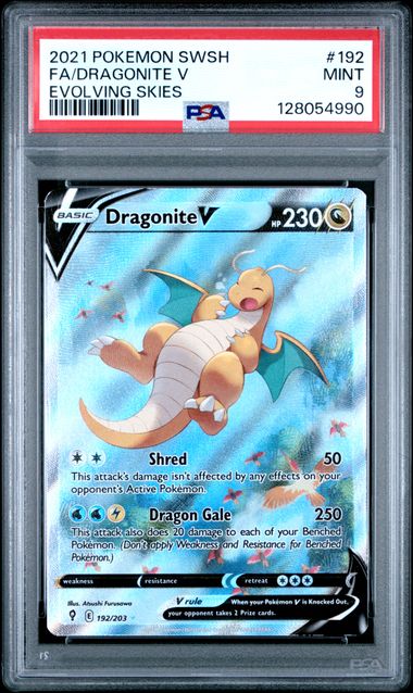 2021 POKEMON SWORD & SHIELD EVOLVING SKIES #192 FA/DRAGONITE V EVOLVING SKIES