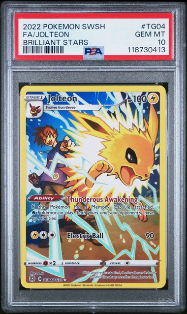 2022 POKEMON SWORD & SHIELD BRILLIANT STARS #TG04 FA/JOLTEON BRILLIANT STARS