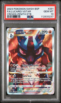 2023 POKEMON SWSH BLACK STAR PROMO #291 FA/LUCARIO VSTAR CROWN ZENITH ETB