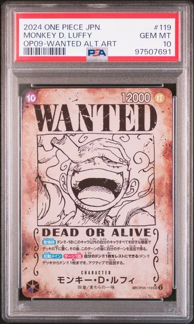 2024 ONE PIECE JAPANESE OP09-EMPERORS IN THE NEW WORLD #119 MONKEY D. LUFFY WANTED ALTERNATE ART
