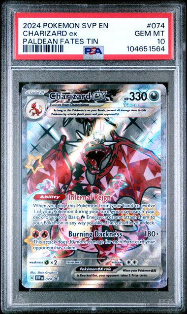 2024 POKEMON SVP EN-SV BLACK STAR PROMO #074 CHARIZARD ex PALDEAN FATES TIN
