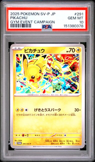2025 POKEMON JAPANESE SV-P PROMO #291 PIKACHU GYM EVENT CAMPAIGN