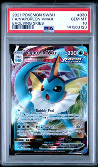 2021 POKEMON SWORD & SHIELD EVOLVING SKIES #030 FA/VAPOREON VMAX EVOLVING SKIES