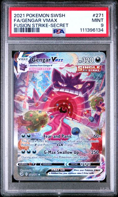 2021 POKEMON SWORD & SHIELD FUSION STRIKE #271 FA/GENGAR VMAX FUSION STRIKE-SECRET