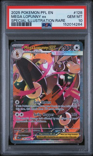 2025 POKEMON PFL EN-PHANTASMAL FLAMES #128 MEGA LOPUNNY ex SPECIAL ILLUSTRATION RARE