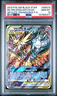 DAMAGE 2019 POKEMON SM BLACK STAR PROMO #SM210 MLTRS/ZPDS/ARTCN.GX HIF ELITE TRAINER BOX-F.A.