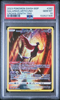 2023 POKEMON SWSH BLACK STAR PROMO #282 GALARIAN ARTICUNO CROWN ZENITH TIN