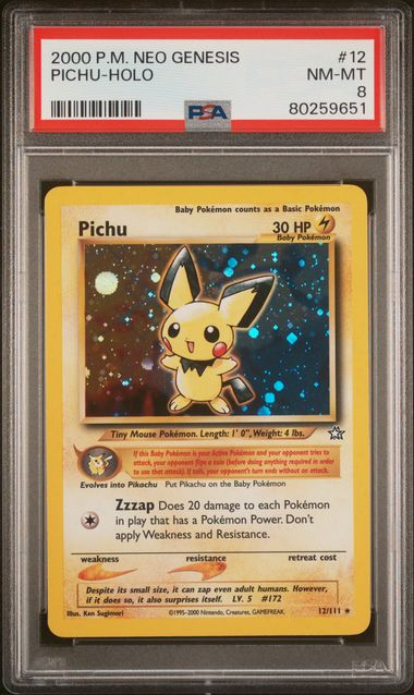 2000 POKEMON NEO GENESIS #12 PICHU-HOLO