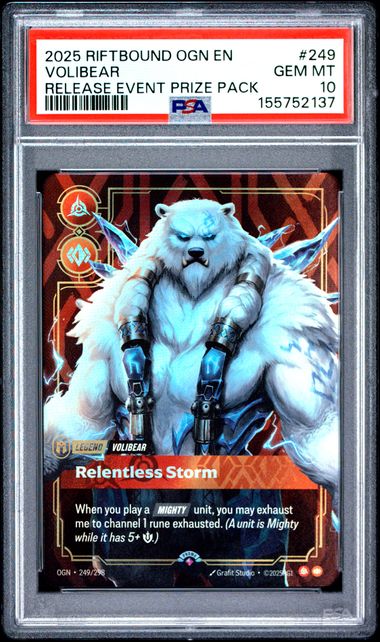 2025 RIFTBOUND: LEAGUE OF LEGENDS OGN-ORIGINS #249 VOLIBEAR RELEASE EVENT PRIZE PACK