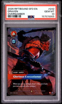 [PSA10] 2026 RIFTBOUND SPIRITFORGED #242 DRAVEN OVERNUMBER