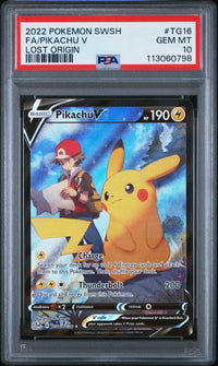 2022 POKEMON SWORD & SHIELD LOST ORIGIN #TG16 FA/PIKACHU V LOST ORIGIN
