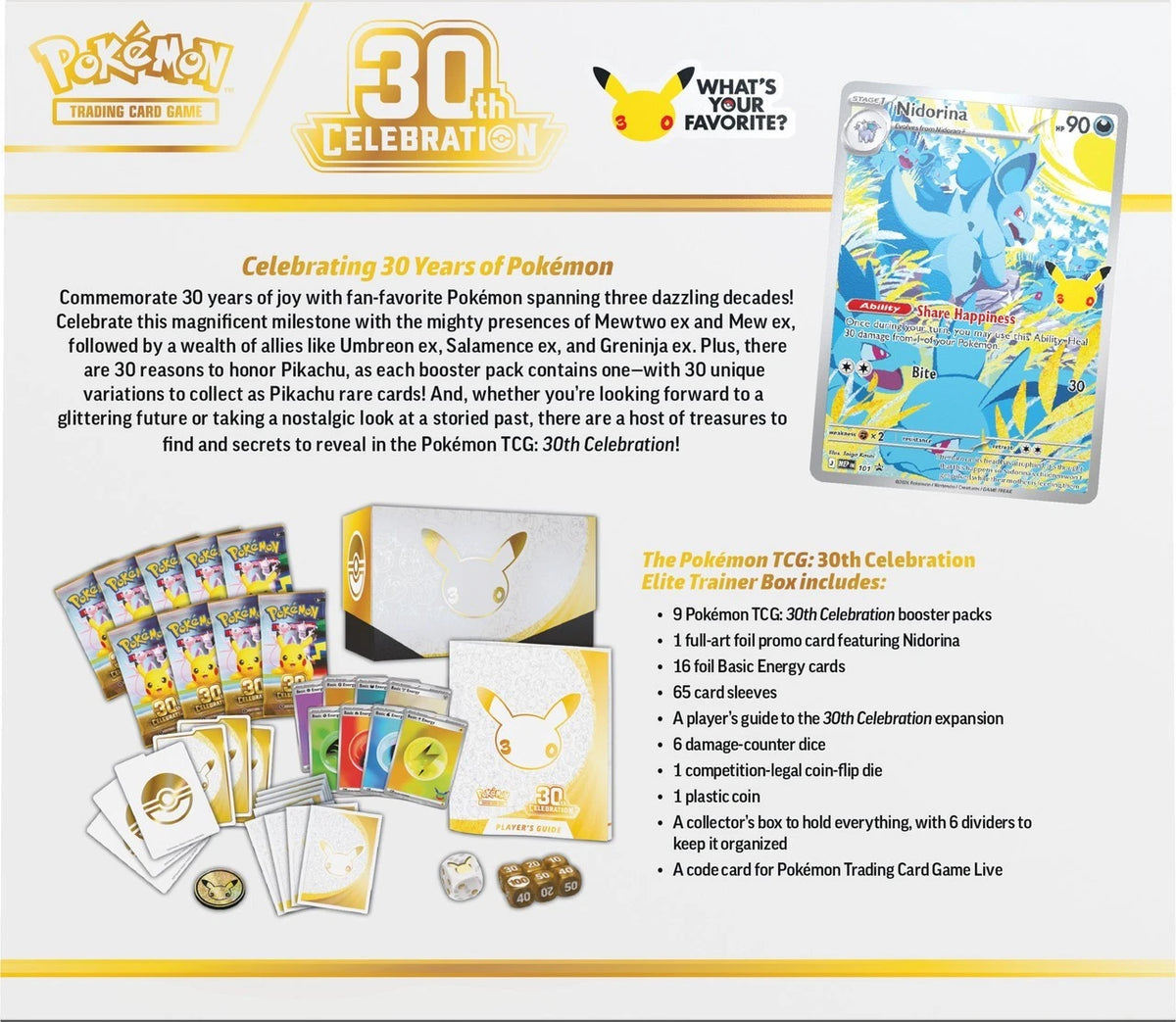 Pokemon 30th Celebration Elite Trainer Box ETB