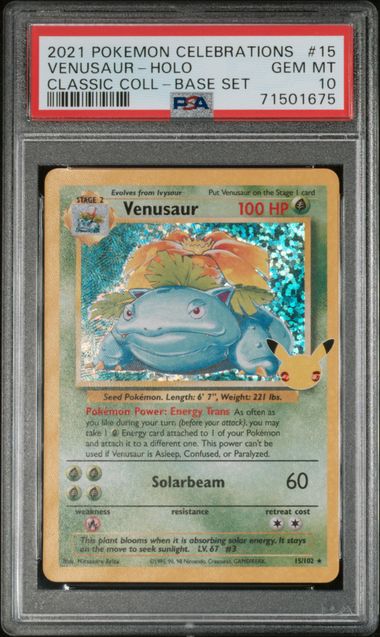 2021 POKEMON CELEBRATIONS CLASSIC COLLECTION #15 VENUSAUR-HOLO CLASSIC COLL-BASE SET