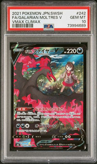 2021 POKEMON JAPANESE SWORD & SHIELD VMAX CLIMAX #242 FA/GALARIAN MOLTRES V VMAX CLIMAX