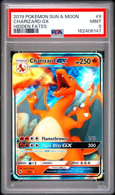 2019 POKEMON SUN & MOON HIDDEN FATES #9 CHARIZARD GX HIDDEN FATES
